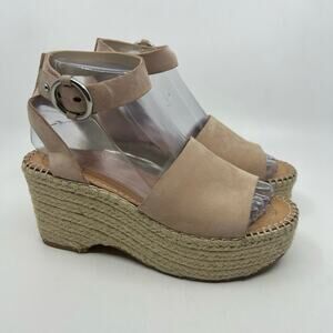 Dolce Vita Lesly Platform Wedge Sandals WMNS 6 Brown/Beige Slingback Ankle Strap